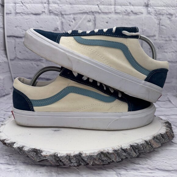 Vans OG Style 36 Blue Beige Men 9.5 Women 11 Skate Shoes Sneakers Retro - Picture 8 of 11